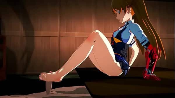 Asuka evangelion foot fetish