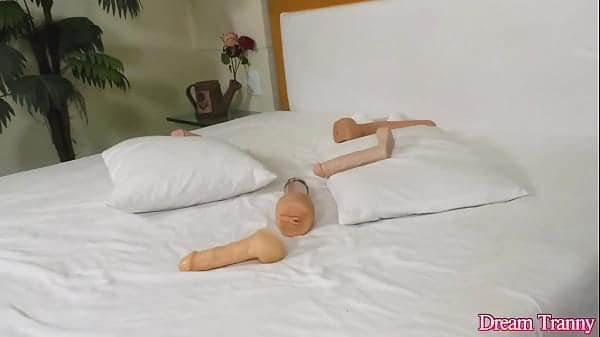 Tranny Bella Atrix Dildo Fucks Her Butt While Jerking Off